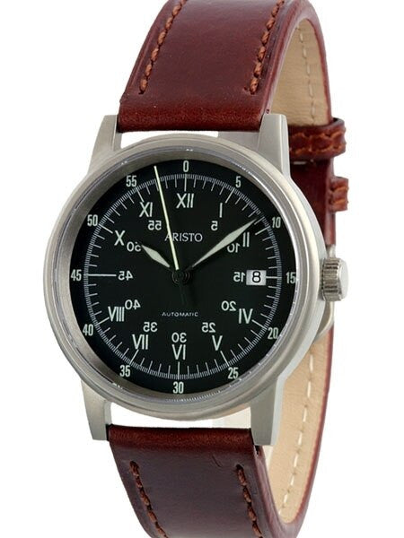 Aristo 5H87 Swiss Automatic Watch with Black Sextant Dial #5H87