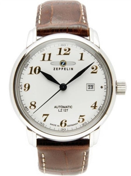 Scratch and Dent - Graf Zeppelin Automatic, Date Watch with Gold Tone Applied Numbers #7656-1 1