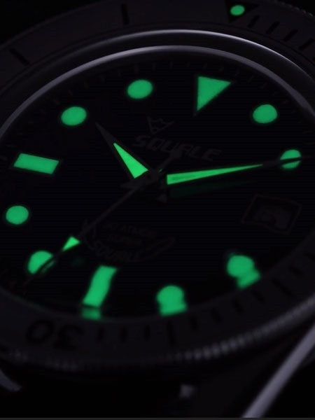 Squale 300 Meter Swiss Made Automatic Dive Watch with Blue Dial  #SUB-39RD Lume