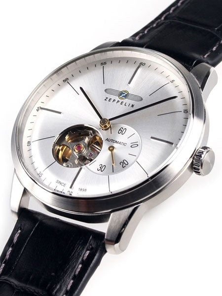 Graf Zeppelin Flatline Automatic Open-Heart Watch with Small Seconds #7364-4