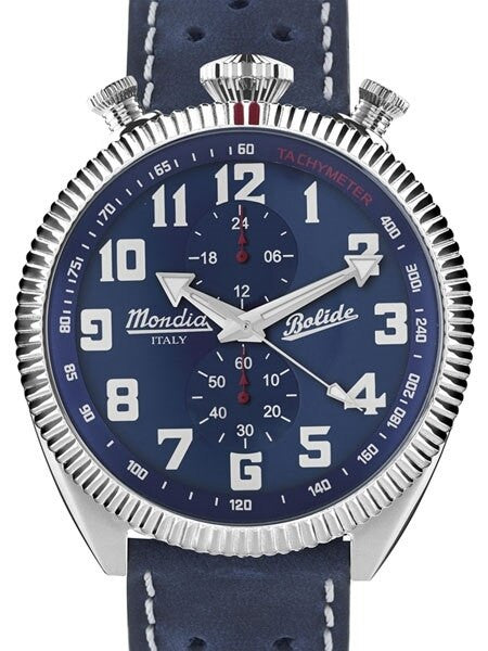 Mondia Vintage-Style Quartz Chronograph Watch, 24-Hour Sub-Dial #MI782SS-02BL-CP