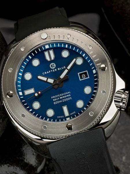 Crafter Blue Swiss Made 600-Meter Hyperion Ocean Diver with Swiss Automatic Movement  #HOSS002SB-R