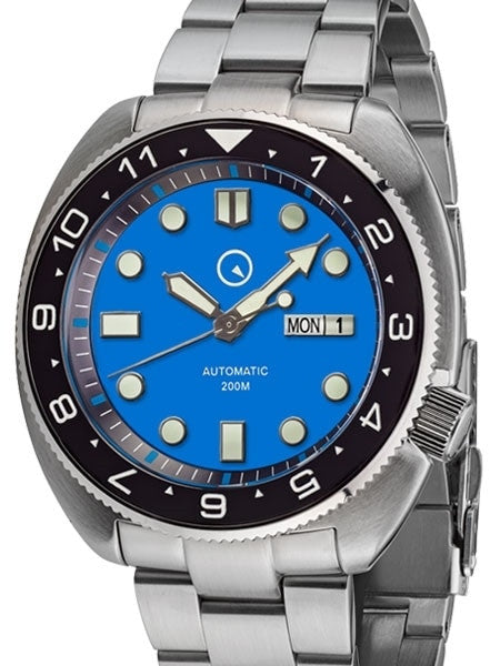 Islander Dual-Time Automatic Dive Watch with AR Double Dome Sapphire Crystal, and Luminous Ceramic Bezel Insert #ISL-31