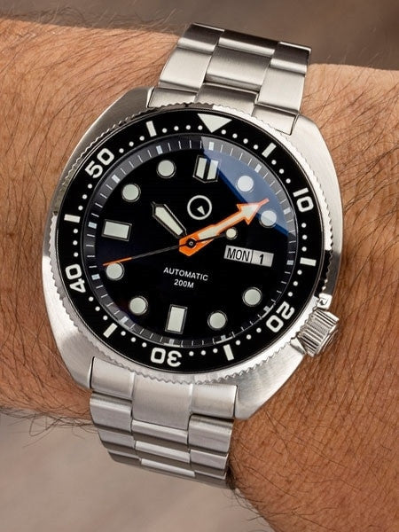 Islander Black Dial Automatic Dive Watch with AR Double Dome Sapphire Crystal, and Luminous Ceramic Bezel Insert #ISL-30