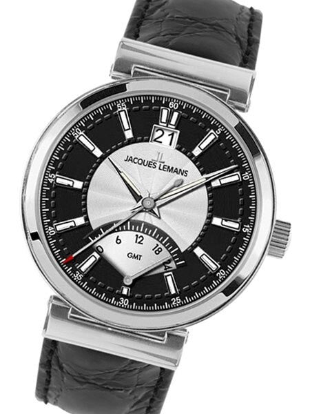 Jacques Lemans Verona Big Date Watch with Retrograde 24-Hour GMT Sub-Dial #1-1697A