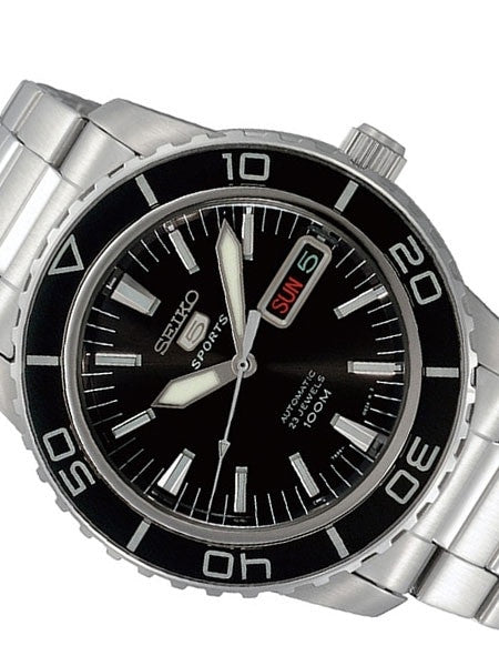 メンズウェア Black Watch Collared Snead Seiko 41mm Sports 5, 23-Jewel Automatic Watch with Day and Date