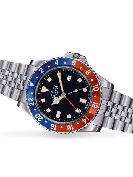 Davosa Vintage-Styled 100-Meter GMT Dual Time Watch with Bracelet #16350090