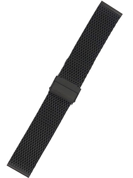 STAIB Polished Finish Black IP Milanaise Mesh Bracelet #ST-BK-2906-20812SBL (Straight End, 20mm)