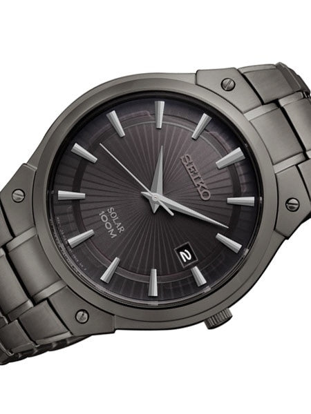 Seiko Core Series Solar Watch with 41mm Black Ion Case and Bracelet #SNE325