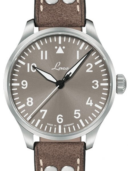 Laco 39mm Augsburg Taupe Automatic Pilot Watch with Sapphire Crystal #862125