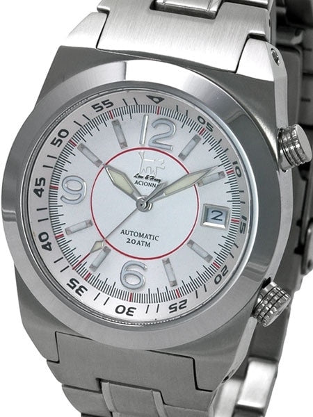 Lew and Huey 200 Meter Dual Crown Automatic Dive Watch with Strap and Bracelet #Acionna-SR