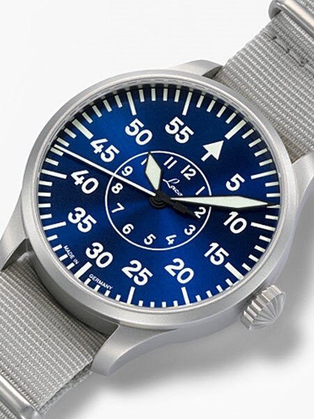 Laco 39mm Aachen Blaue Stunde Automatic Pilot Watch with Sapphire Crystal #862103