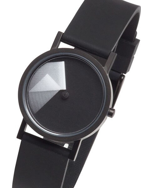 Projects 33mm Black Deja Vu Quartz Watch with Matching Rubber Strap #7287W