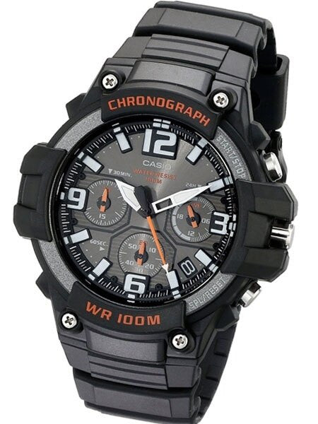 Casio Analog Chronograph Watch with 24-Hour Sub-Dial #?áMCW-100H-1AV