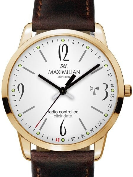 Maximilian Radio Controlled Dress Watch with Push Button Date Display #5332-1