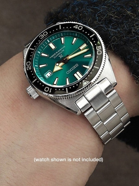 Strapcode 20mm Super-O 3D "Boyer" Stainless Steel Watch Bracelet Seiko SBDC053 V-Clasp, Brushed #SS201820B085