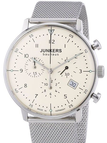 Junkers Bauhaus Quartz Chronograph Watch with Domed Hesalite Crystal #6086M-5