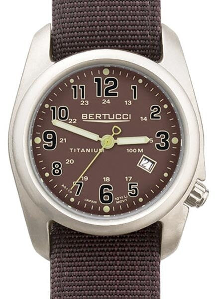Bertucci A-2T Dark Brown Dial Titanium Watch with Brown Nylon Strap #12704