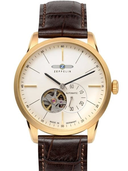Graf Zeppelin Flatline Automatic Open-Heart Watch with Small Seconds #7362-1