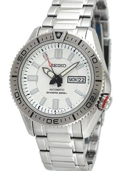 Seiko Stargate Automatic Dive Watch with Bracelet and White Dial #SKZ323K1