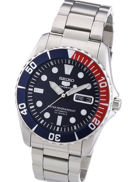 Seiko 42mm Sports 5, 23-Jewel Automatic Watch with Day and Date Window #SNZF15K1