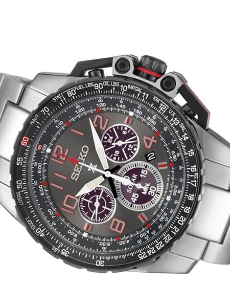 Seiko Prospex Solar Powered Quartz Flight Chronograph Watch, 24-Hour Sub-Dial #SSC315