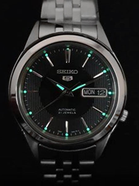Seiko 5 Automatic Black Dial Watch with Stainless Steel Bracelet #SNKL23J1