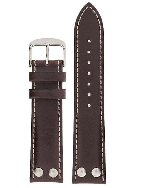 Di-Modell Ikarus Oiled Calfskin Leather, Aviator Style Watch Strap with Rivets #122528