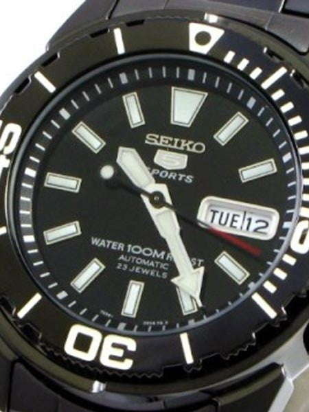 Seiko 5 Sports Automatic Black Watch with Matching Black Bracelet #SNZE99K1