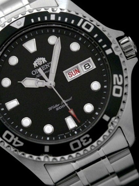 Orient Black Dial Automatic Dive Watch with SS Bracelet #AA02004B