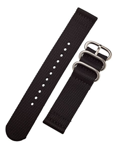 Islander 22mm Black Two-Piece Nylon Watch Strap for Islander ISL-11, ISL-12 and other 22mm Watches #BRAC-03