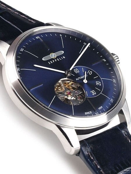 Graf Zeppelin Flatline Automatic Open-Heart Watch with Small Seconds #7364-3