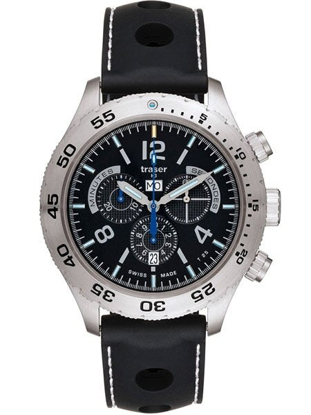 Traser Swiss Made Elegance Chronograph Watch with 46mm SS Case #105036