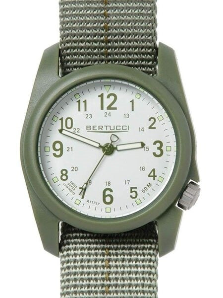 Bertucci DX3 Plus Resin Watch, Dash-Striped Nylon Strap, Off-White Dial #11081