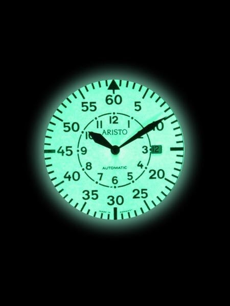 Aristo 3H42 Night Flight Swiss ETA 2824-2 Automatic Watch with Luminous Dial