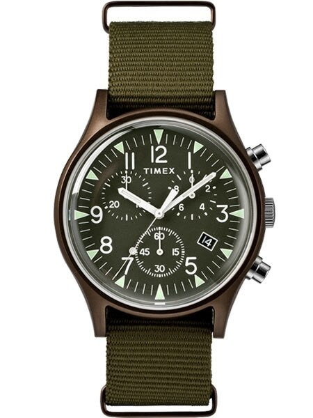 Timex 40mm MK1 Quartz Chronograph with Green Dial and INDIGLO Night-Light #TW2R67800VQ