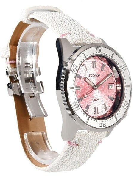 Squale 500 Meter Swiss Made Automatic Dive Watch with Pink Wave Dial  #1521-PK