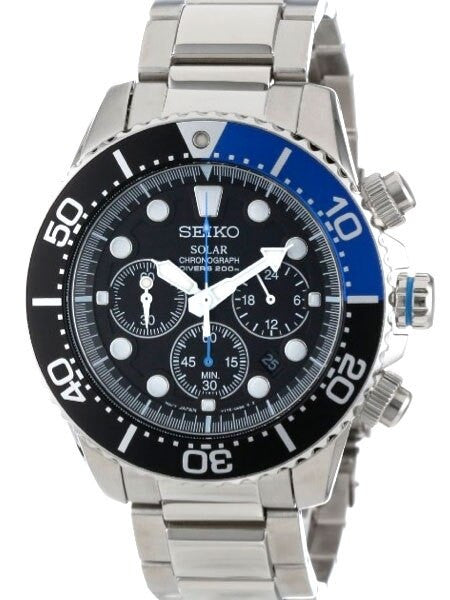 Seiko Solar Quartz Chronograph with Stop-Watch and 24-hour Sub