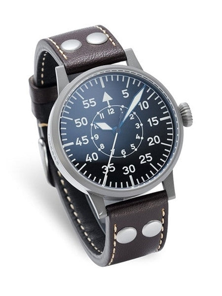 Laco Dortmund Type B Dial Swiss Mechanical Pilot Watch with Domed Sapphire Crystal #861751