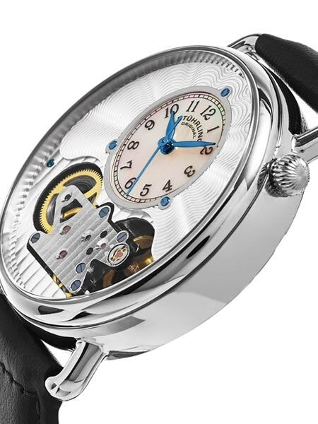Stuhrling Quartz Watch with Decorative Skeleton Movement, Mother-of-Pearl and Silver Dial #693.01