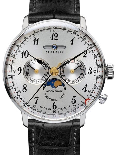 Graf Zeppelin Hindenburg Swiss Quartz Moonphase Calendar Watch #7036-1