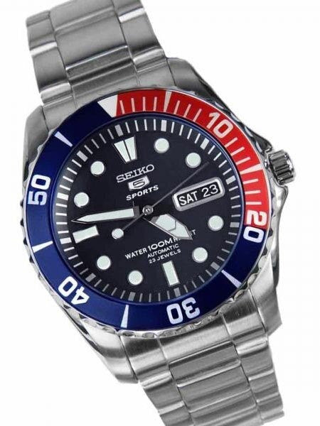 Seiko 42mm Sports 5, 23-Jewel Automatic Watch with Day and Date Window #SNZF15K1