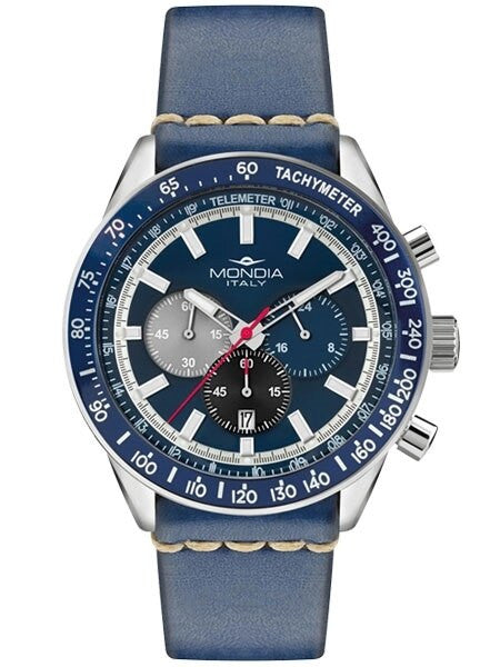 Mondia Madison Quartz Chronograph Watch with 24-Hour Sub-Dial #MI710SS-03BL-CP