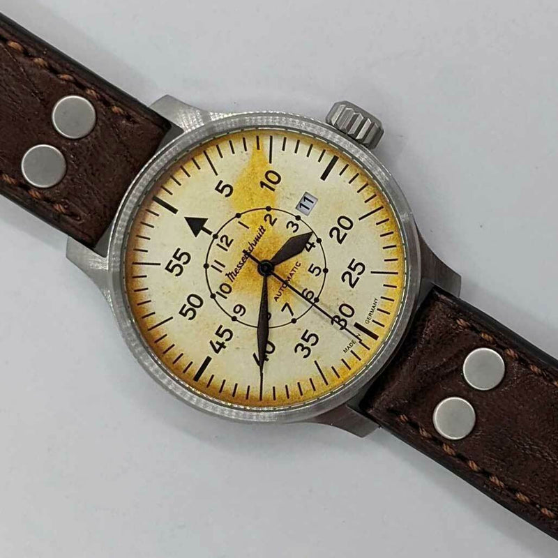 Messerschmitt Automatic Fliegeruhr Watch with Aged Patina Type-B Dial #ME-7H131A