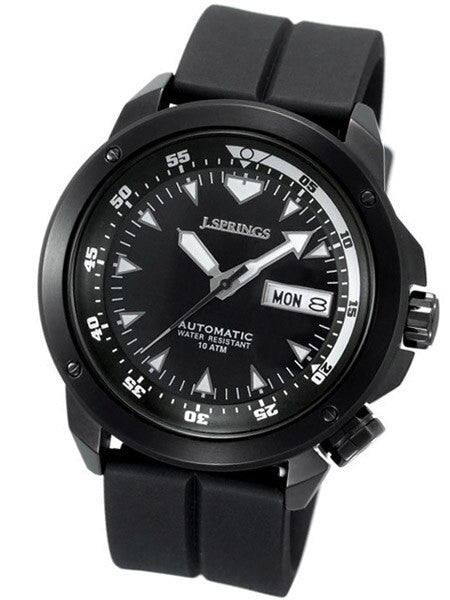 J. Springs Automatic 21-Jewel Sport Watch with Day and Date, Black Dial #BEB054