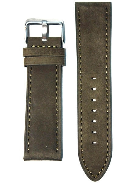 Panerai-Style Suede Olive Green Leather Strap with Matching Stitching #EBV-03870