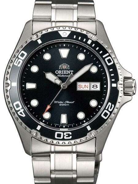 Scratch and Dent - Orient Ray II Black Dial Automatic Dive Watch with SS Bracelet #AA02004B 6