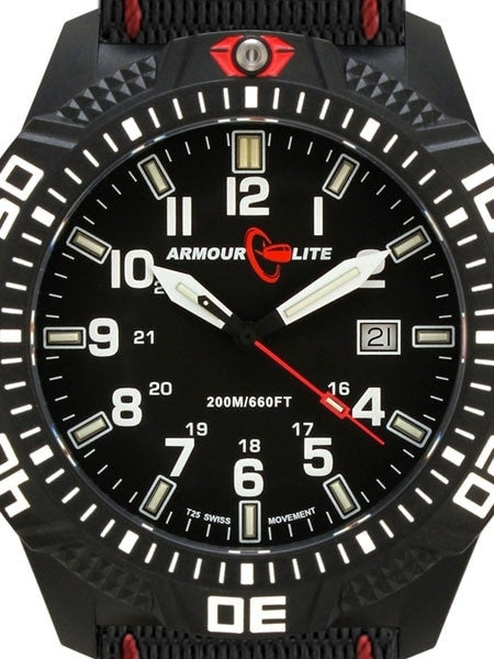 Armourlite Caliber Series Black Dial Watch with Tritium Illumination and Sapphire Crystal #AL603