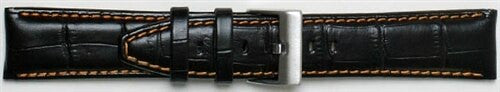 Calfskin Heavy Padded Strap with Orange Stitching (Alligator Grain) #RSV-21430-54