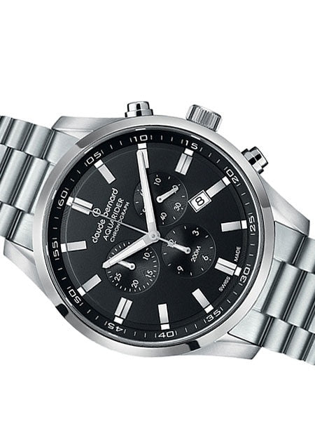 Claude Bernard Aquarider Black Dial Chronograph Dive Watch #10222-3M-NV